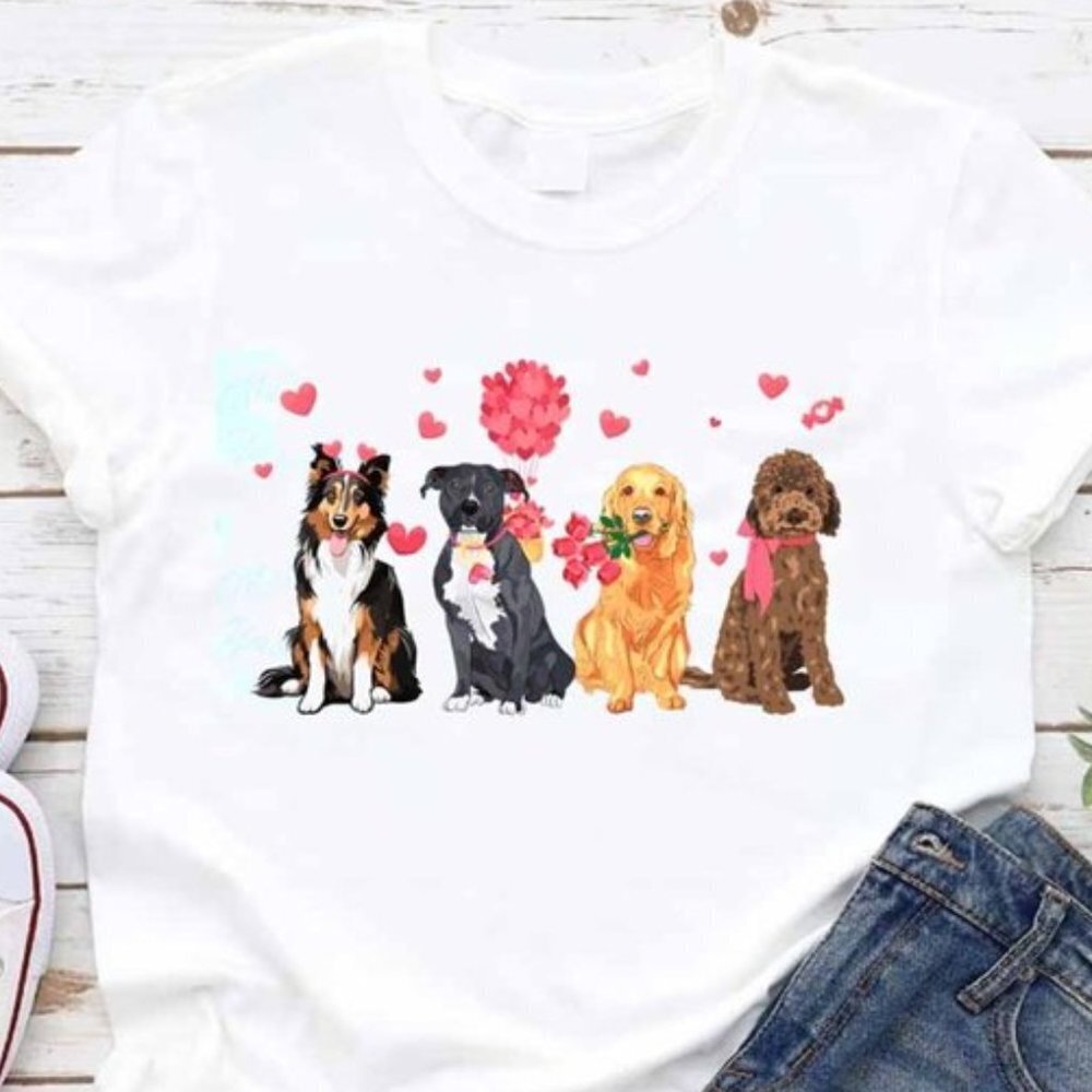Puppy Lover Tshirt Dogs Lover Tee Shirt Valentine Gift Shirt For Dog Lovers